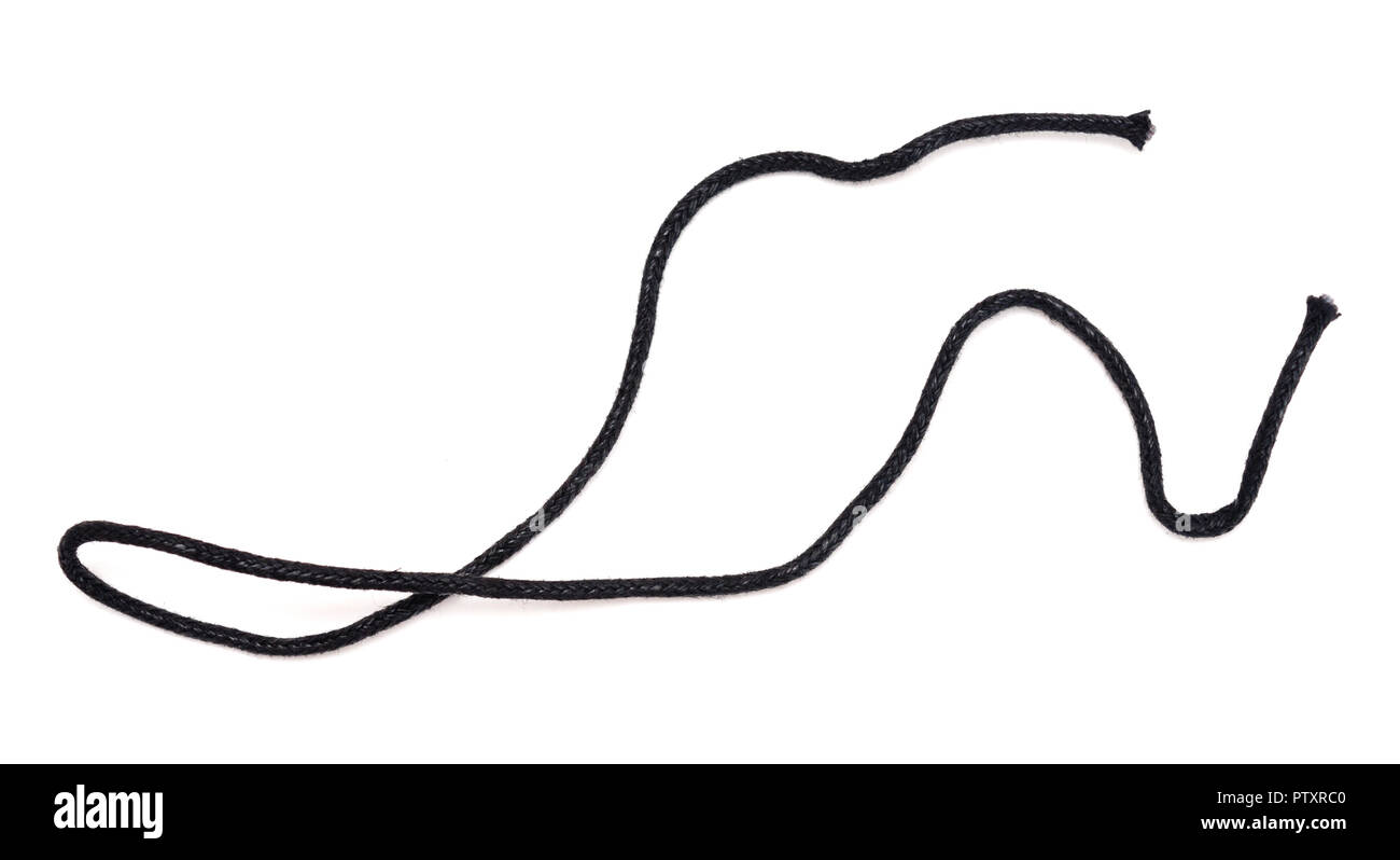 Black rope isolated on white background Stock Photo Alamy