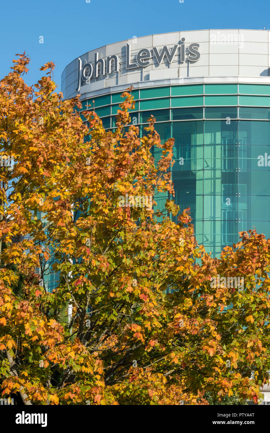 joh lewis, west quay shopping centre, southampton in the autumn season