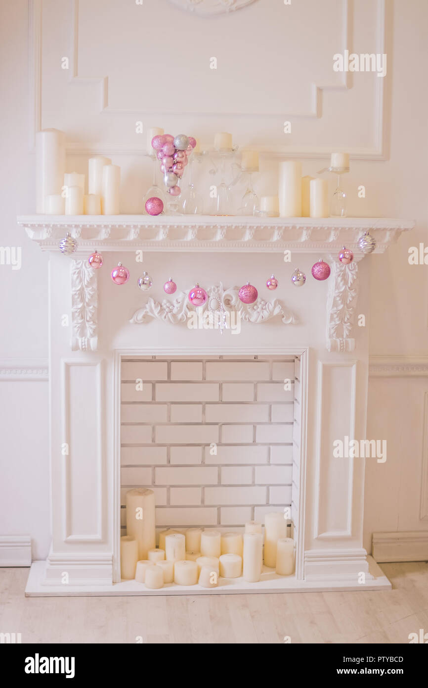 Decorative Mantle Piece Ornament Ornamental Candle Scene