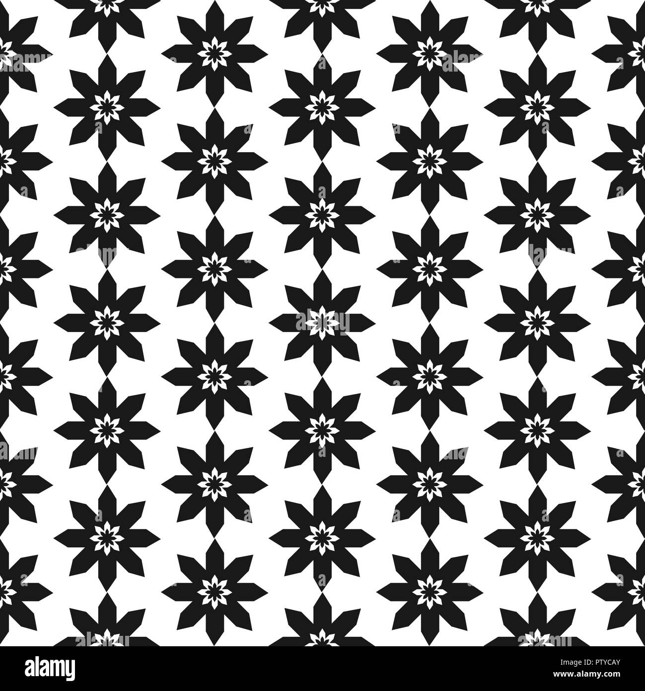 Vector seamless pattern. Black and white Repeating geometric pattern ...