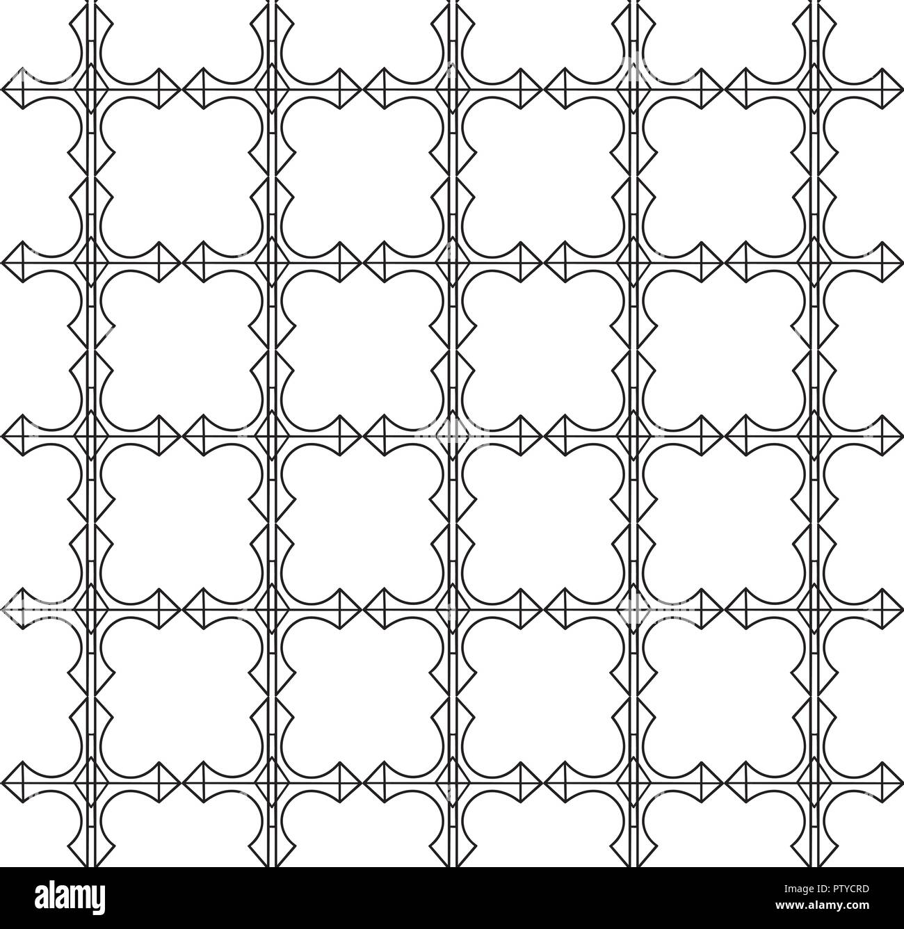 Vector seamless pattern. Black and white Repeating geometric pattern ...