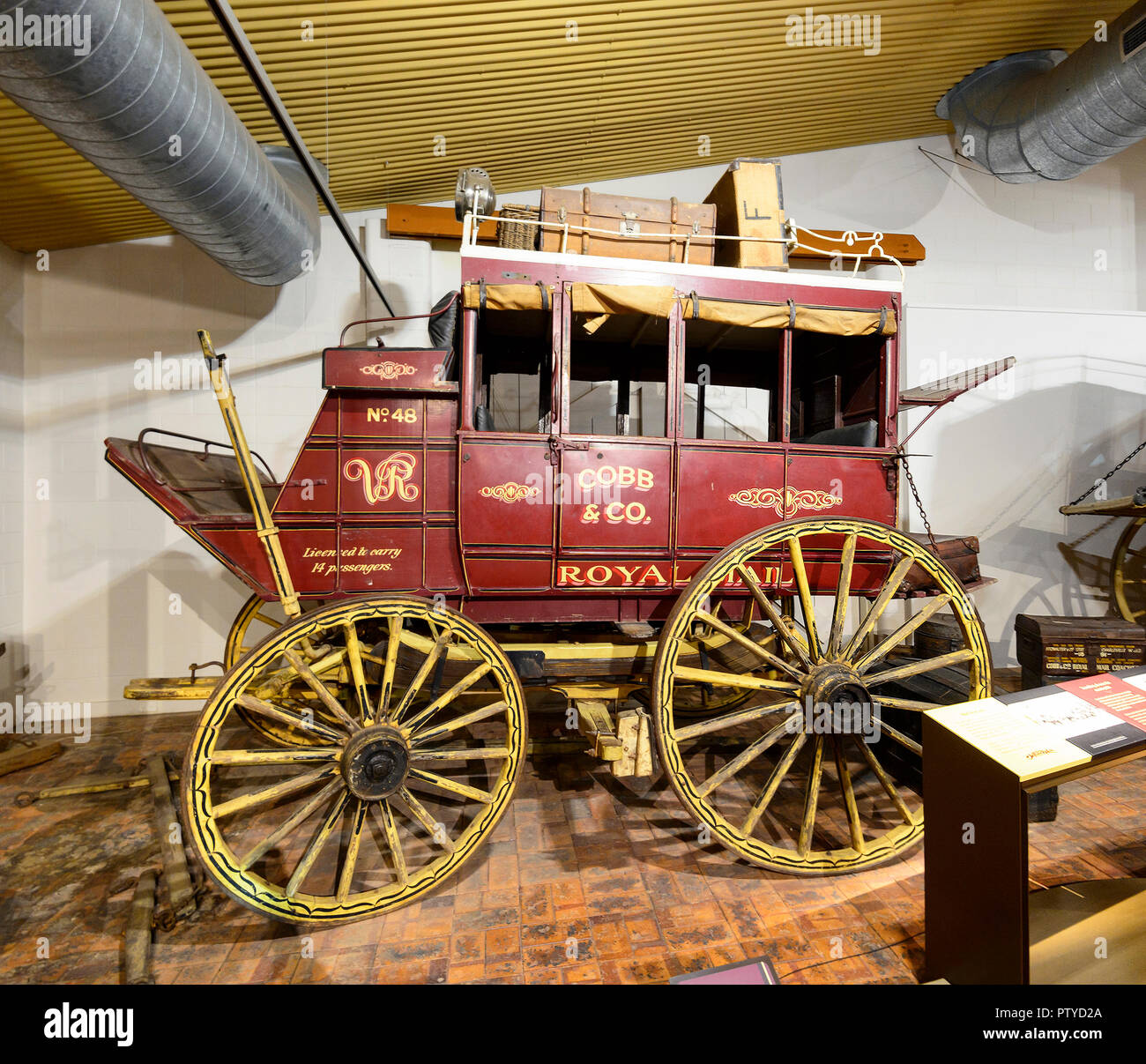Cobb & Co. Coach 48 on display at the Cobb & Co Museum, Toowoomba