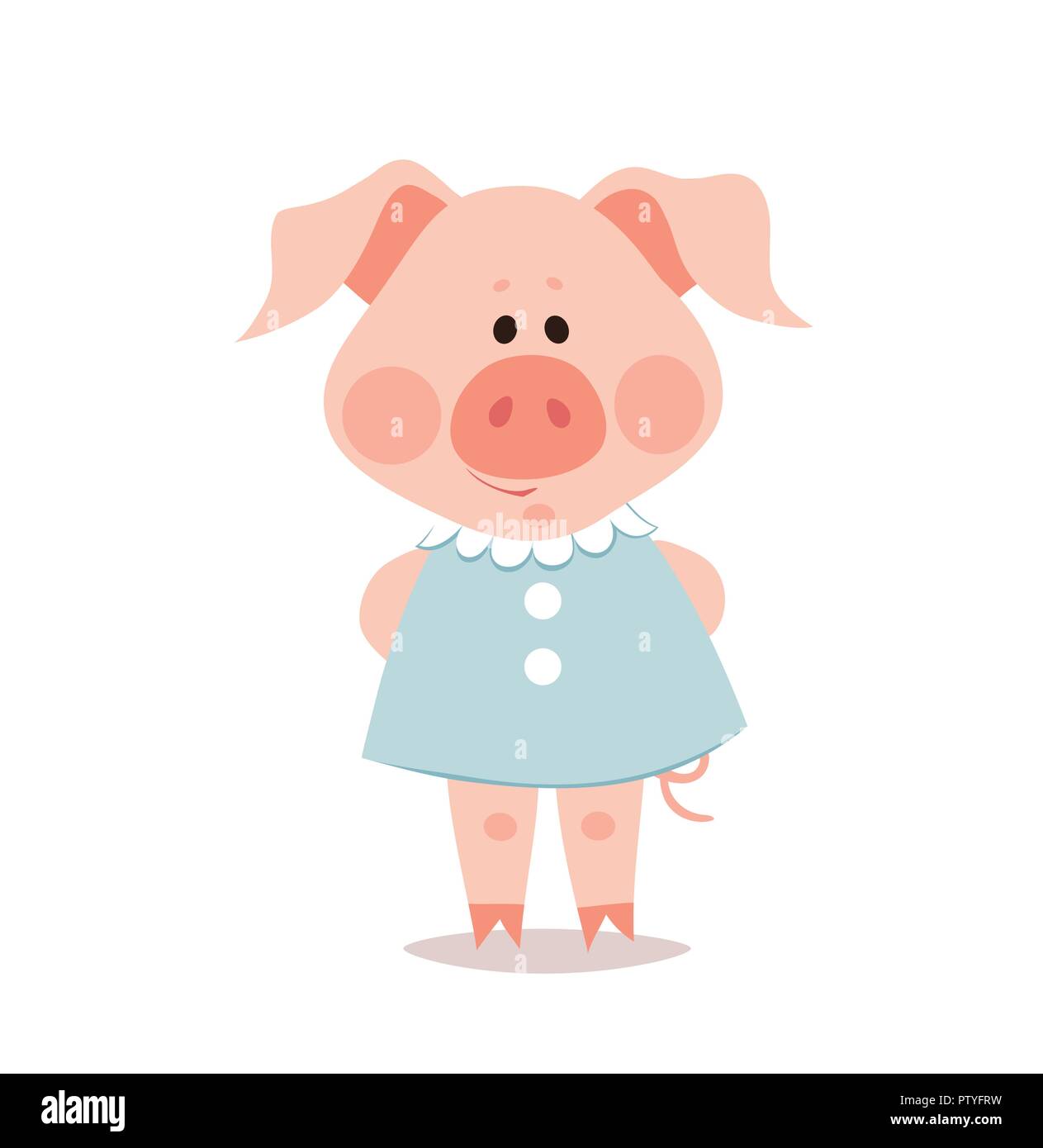 Cartoon little pig. The year of the pig. Chinese New Year. Stock Vector