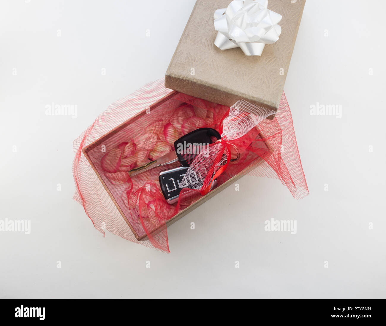 car in box ribbon gift stock photos car in box ribbon old fashioned ribbon christmas candy