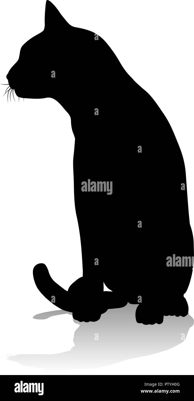 Silhouette Cat Pet Animal  Stock Vector