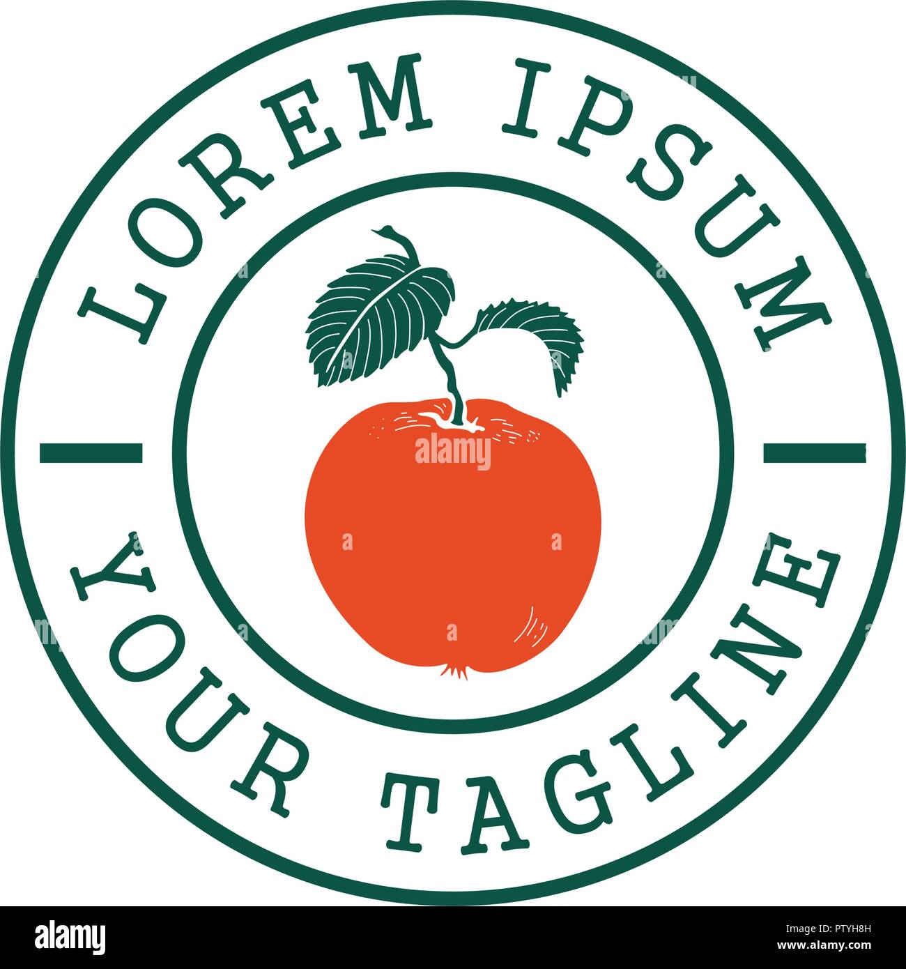 Orange fruit stamp logo design concept template Stock Vector Image
