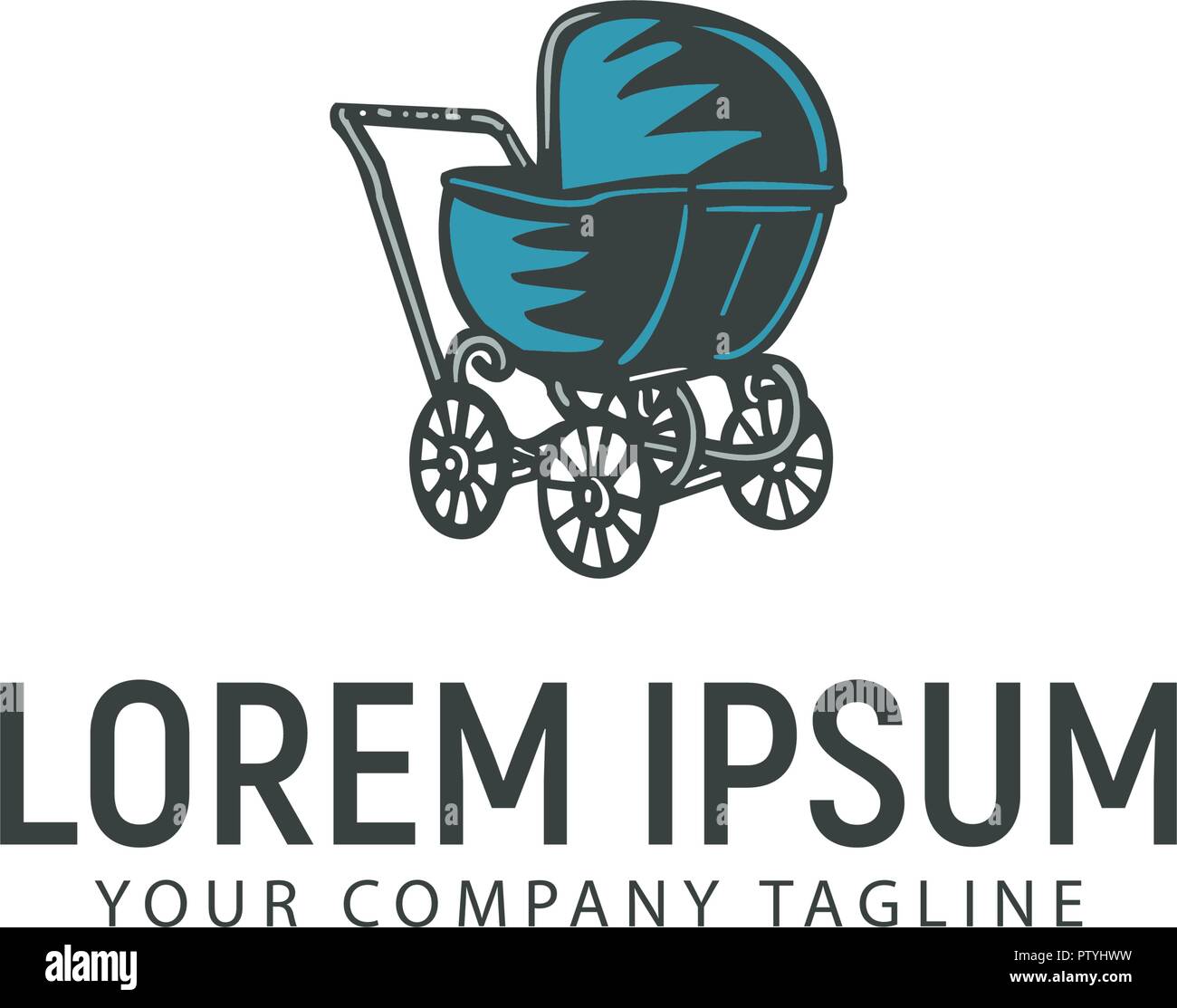Baby Stroller Logo Design Concept Template Stock Vector Art