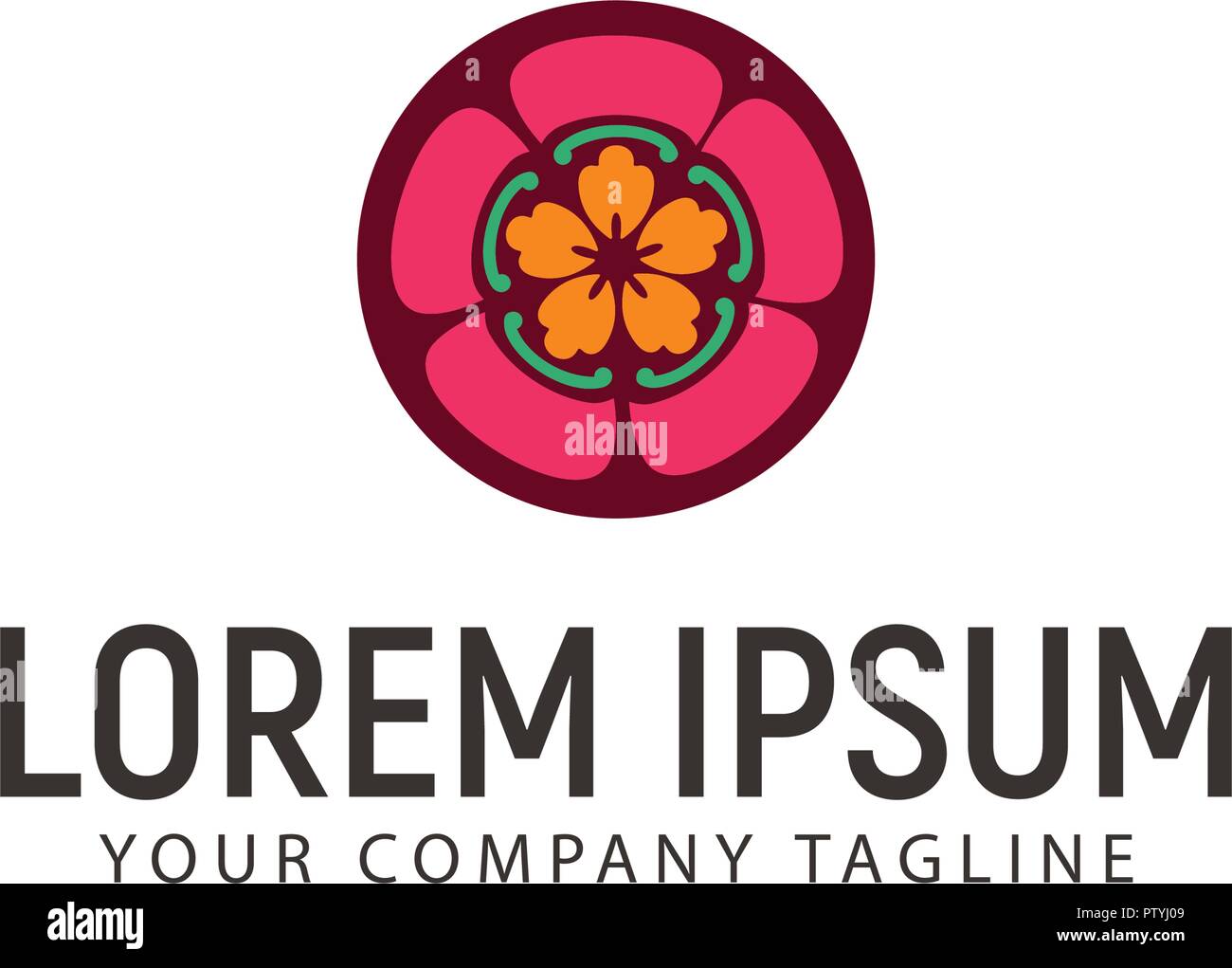 flower decoration logo design concept template Stock Vector Image & Art