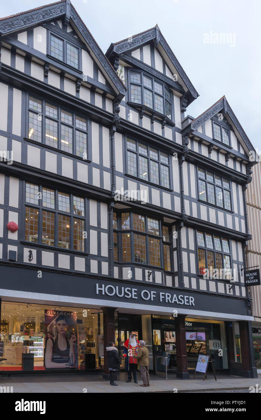 House of Fraser Store, town centre, Shrewsbury, Shropshire, England, UK, GB, Stock Photo