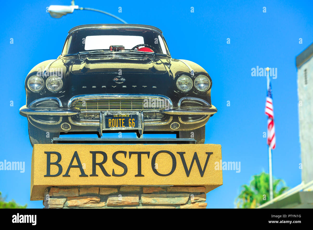 Barstow, California, USA August 15, 2018 Barstow Sign with 1961