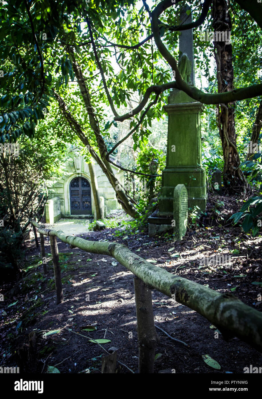 London – April 2012: Highgate Cemetery in North London Stock Photo