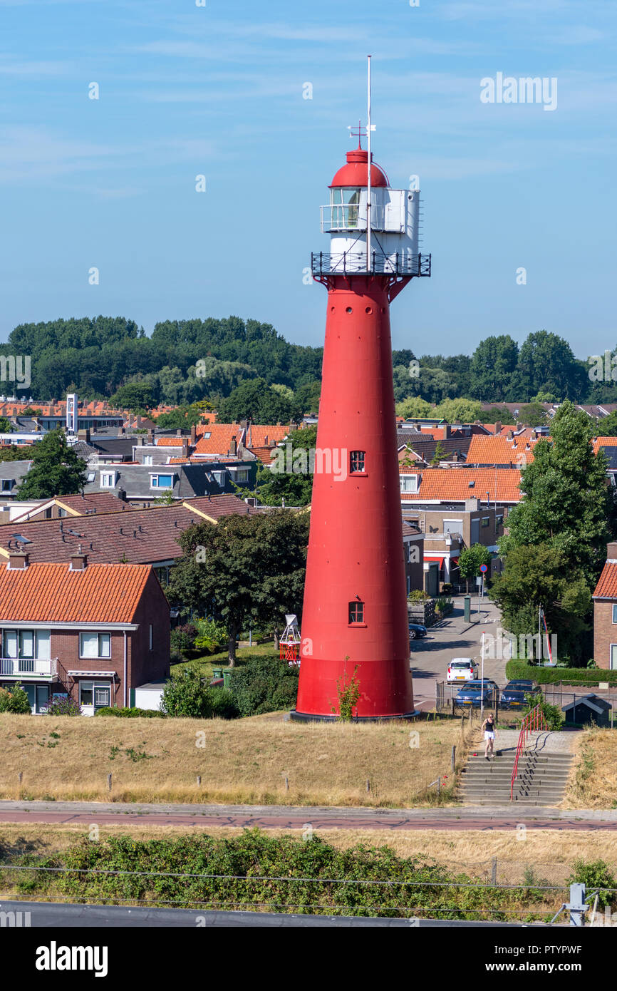 Coastal Lighting Museum (Kustverlichtingsmuseum) at the Hook of Holland, Netherlands. Historical lighthouse Stock Photo
