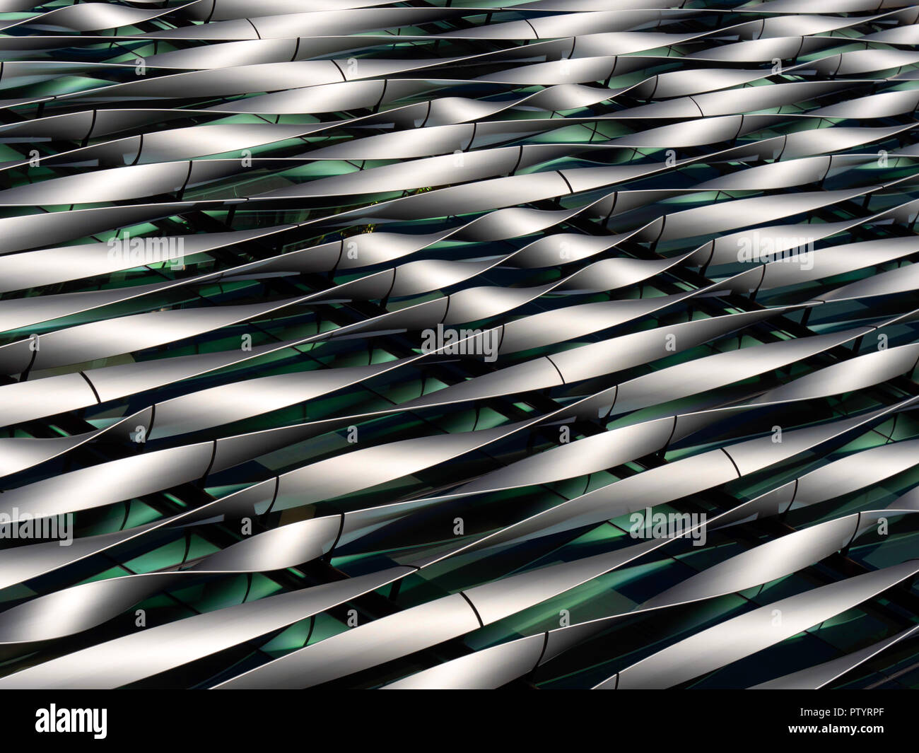 Twisted metal strips with a futuristic look Stock Photo