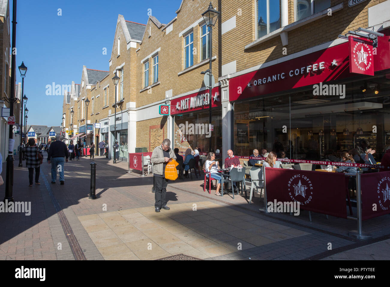 High Street, town centre, StainesuponThames, Surrey Stock Photo Alamy