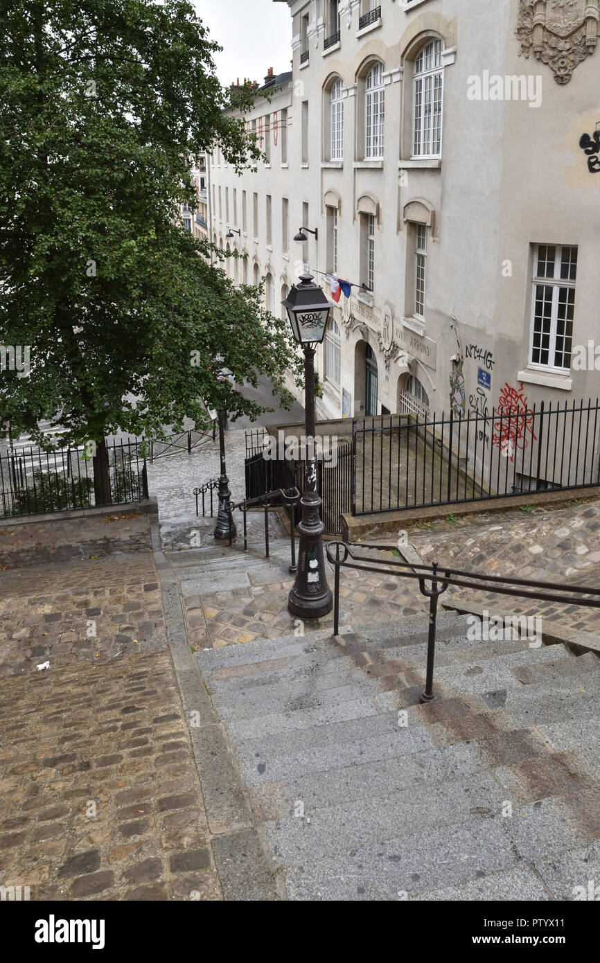 Stairs in Montmartre Stock Photo