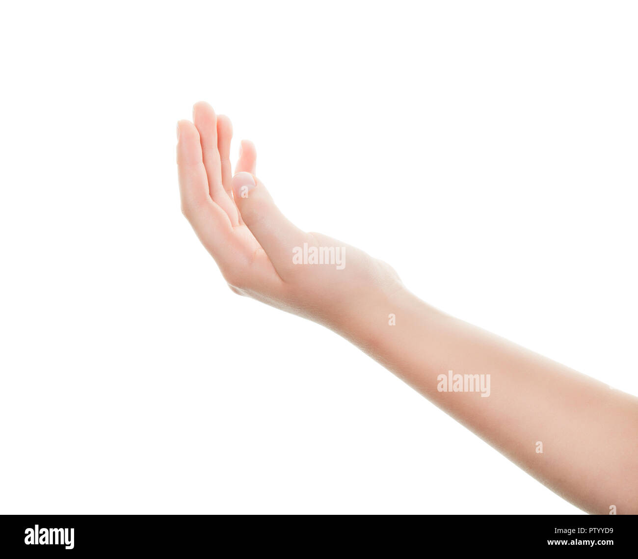 Isolated female hand on white background Stock Photo - Alamy