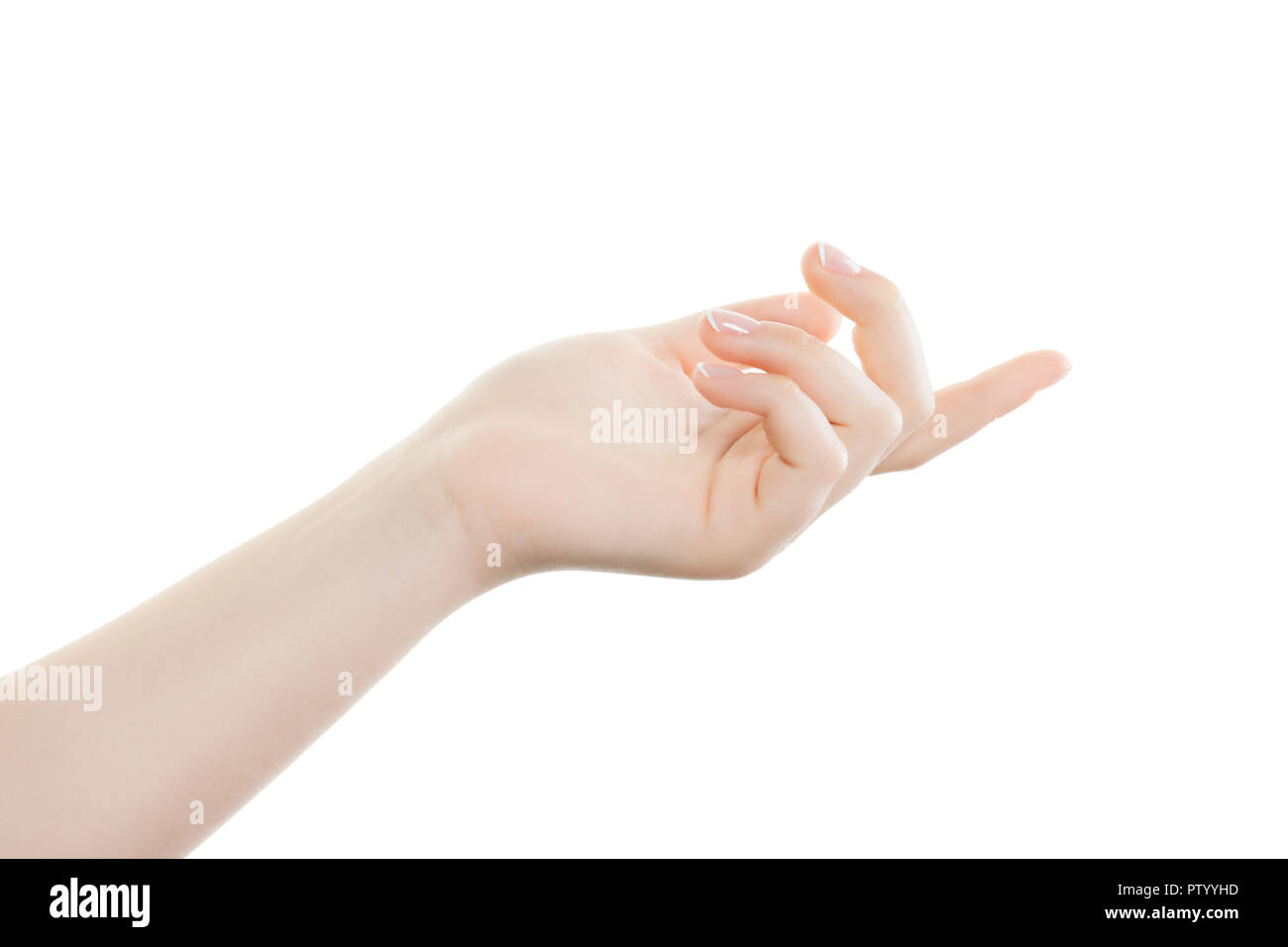 Empty hand isolated on white background Stock Photo - Alamy