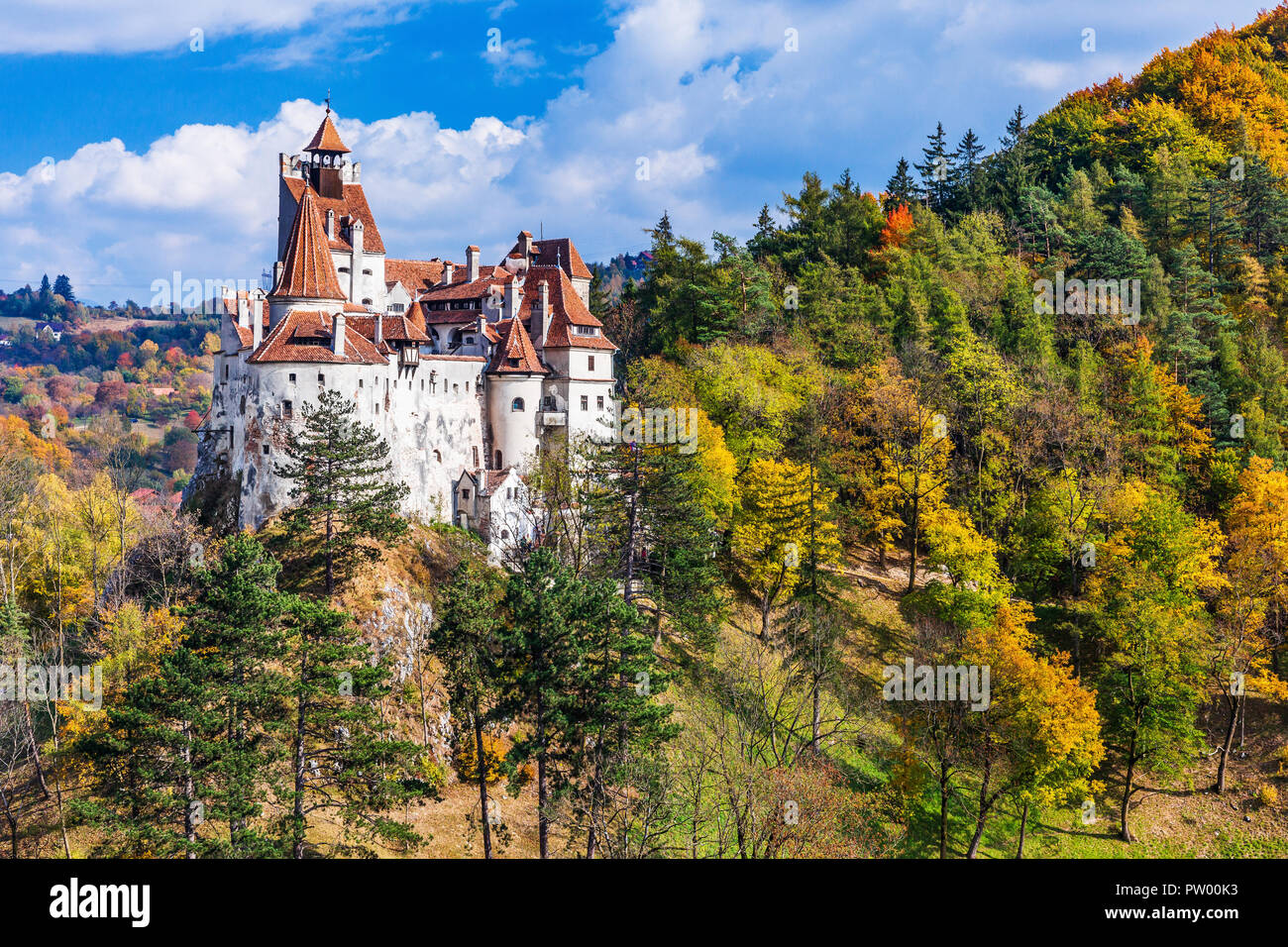 Brasov, Transylvania. Romania. The medieval Castle of Bran, known for the myth of Dracula. Stock Photo