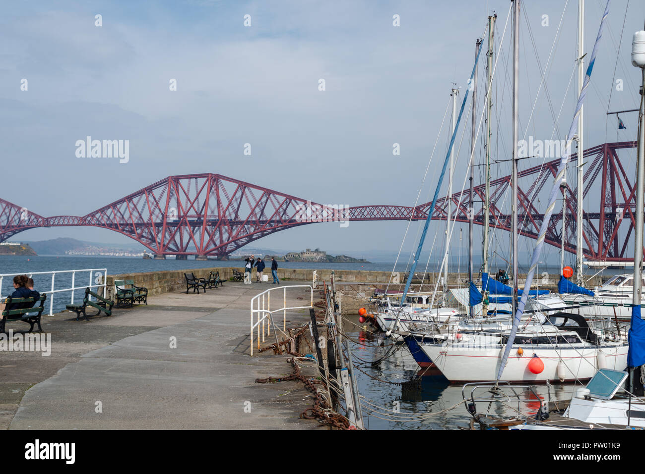 Forth Railway Bridge over the Firth of Forth, South Queensferry, Edinburgh, Scotland, United Kingdom Stock Photo