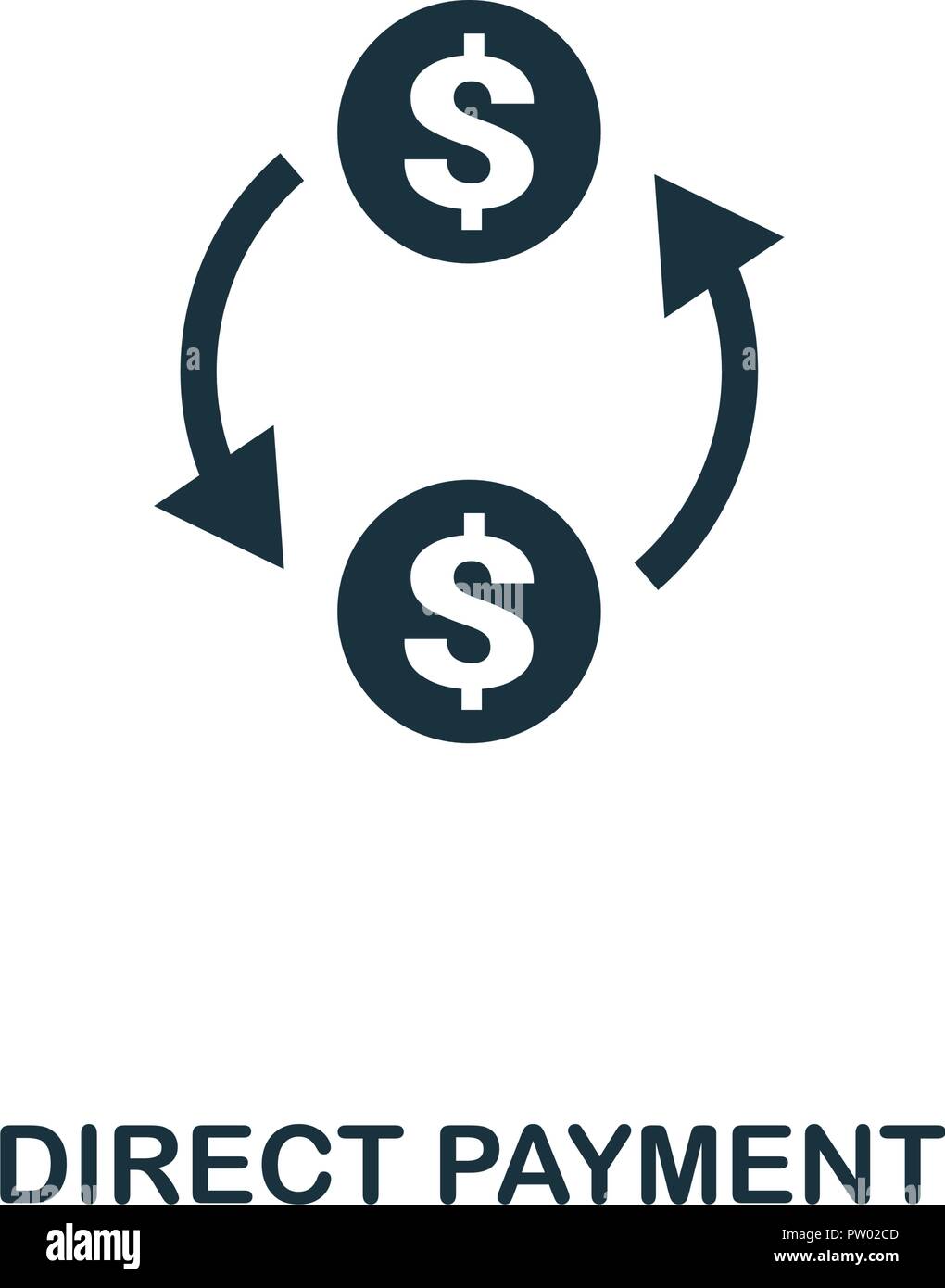Direct Payment icon. Monochrome style design from fintech collection ...