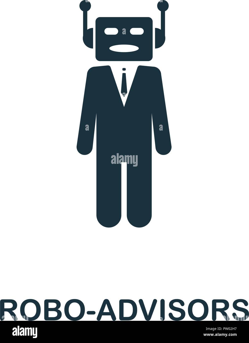 Robo-Advisors icon. Monochrome style design from fintech collection. UX and UI. Pixel perfect robo-advisors icon. For web design, apps, software, prin Stock Vector