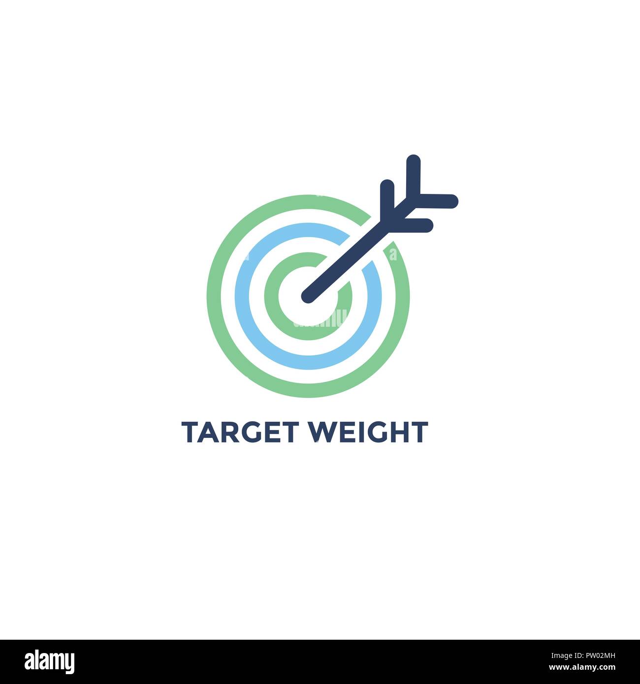 BMI Body Mass Index Icon Target Weight image green and blue Stock