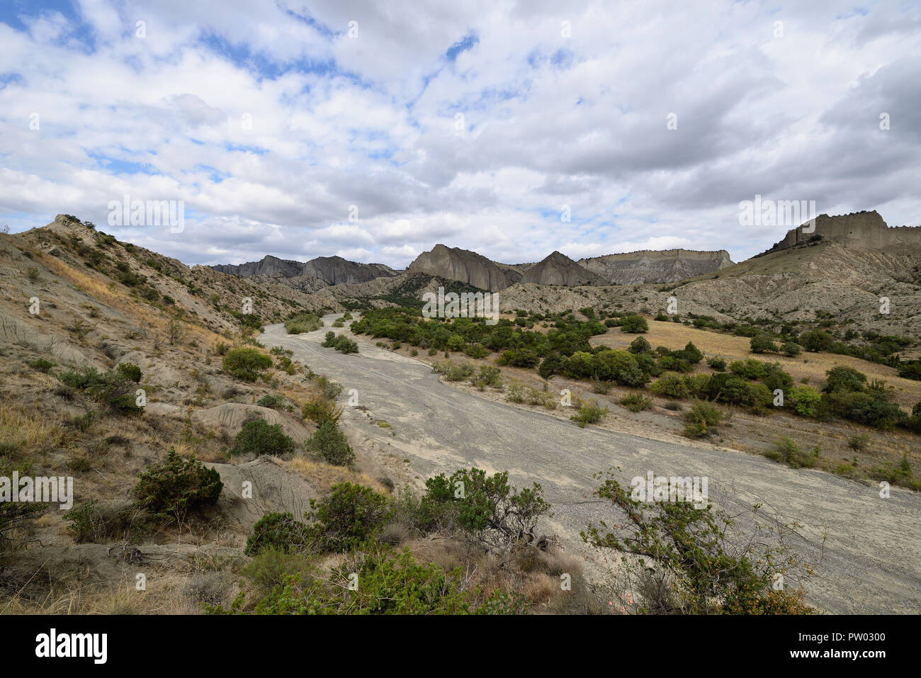 Vashlovani National Park the driest deserts. Panoramic view of