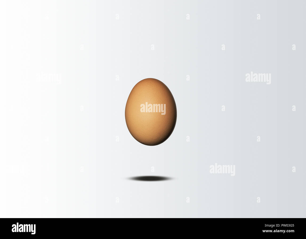 Concept A Brown Chicken Egg Suspended into air Stock Photo