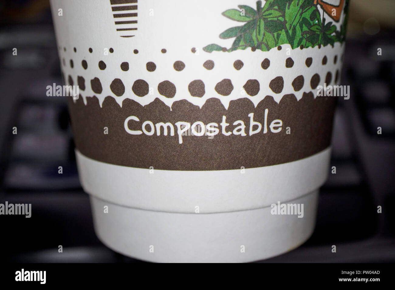 compostable disposable coffee cup Stock Photo