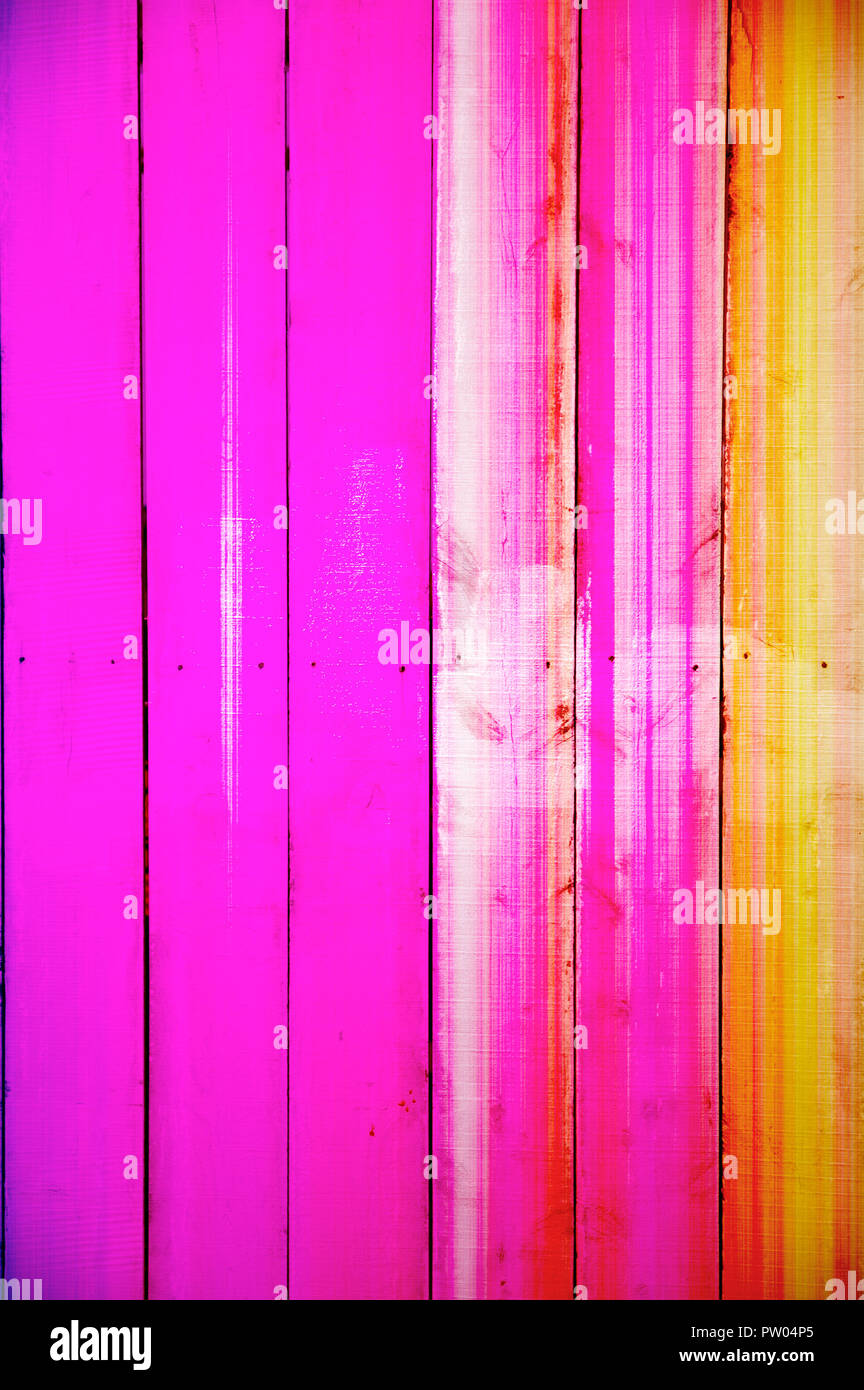 Multi colored fence or plank background Stock Photo