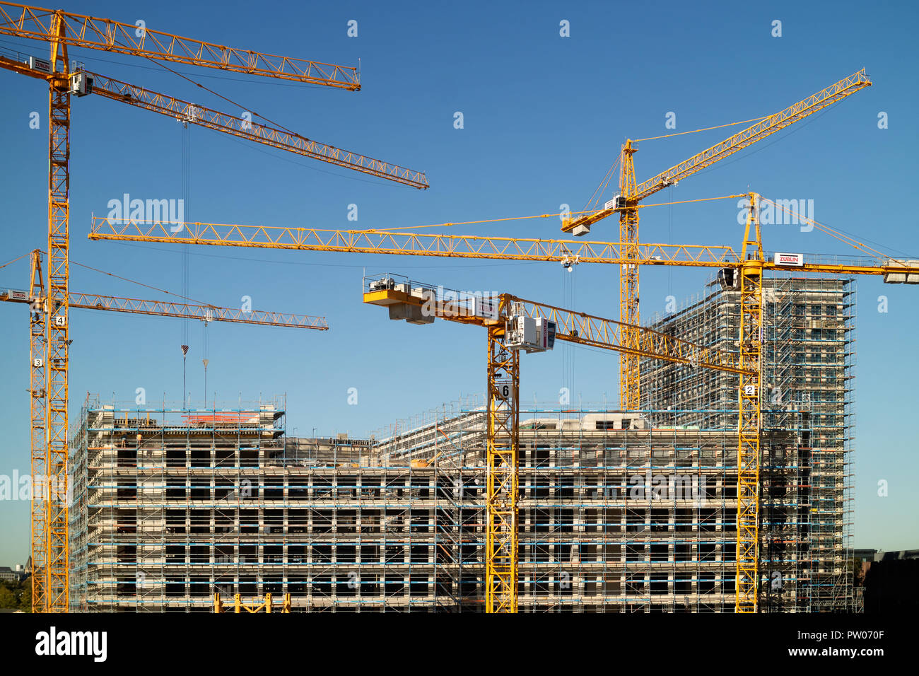 Construction site of 'MesseCity' at the skeleton state Stock Photo
