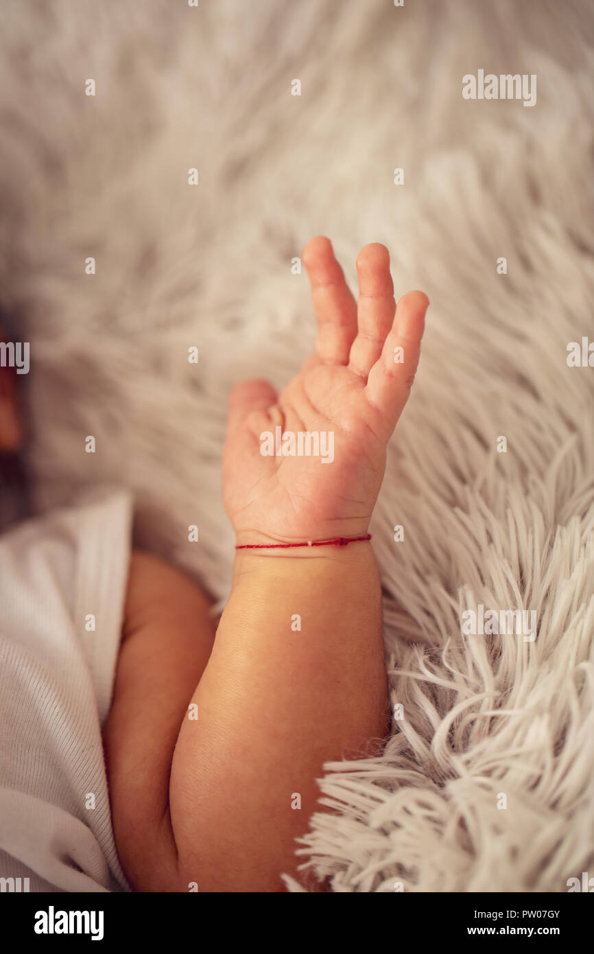 New born baby boy hand Happy Family concept Stock Photo Alamy