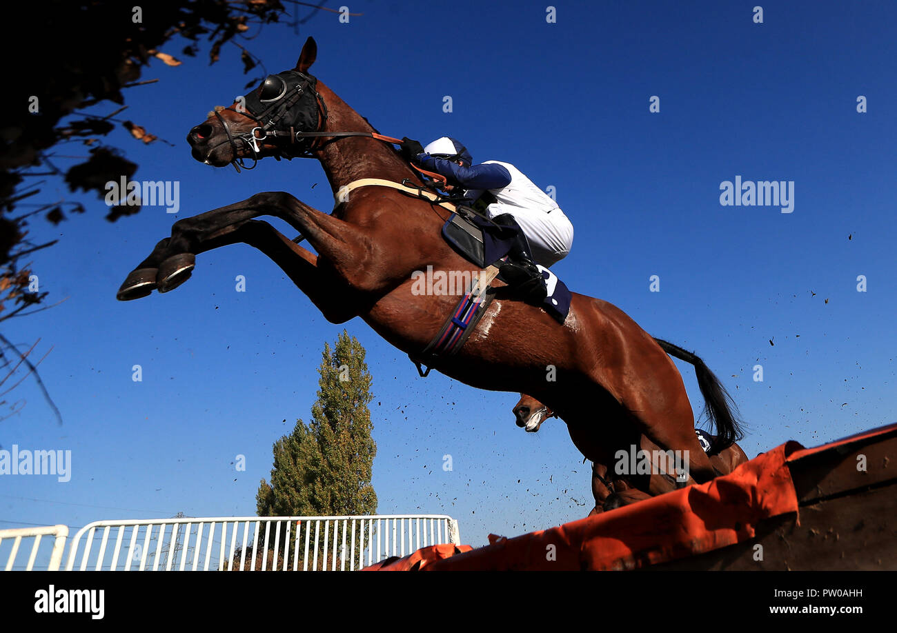 Kovera ridden by Jockey James Best during Mintbet Freebet 2nd To SP Fav Handicap Chase at Southwell Racecourse Stock Photo