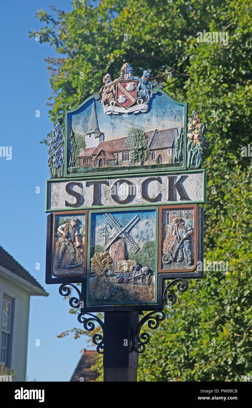 Stock Village Sign Essex Stock Photo Alamy