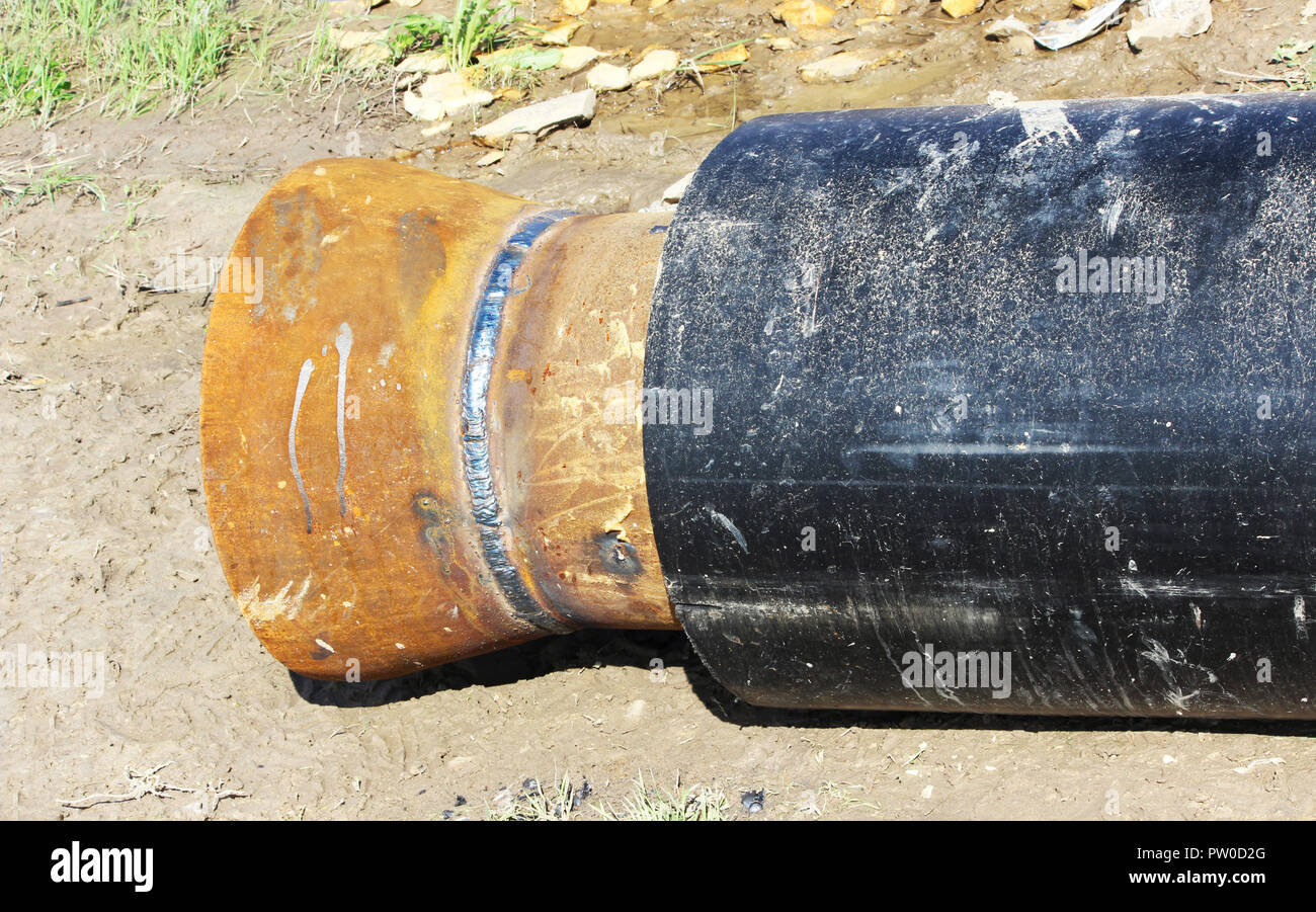 A modern largediameter water pipe with insulation to save heat