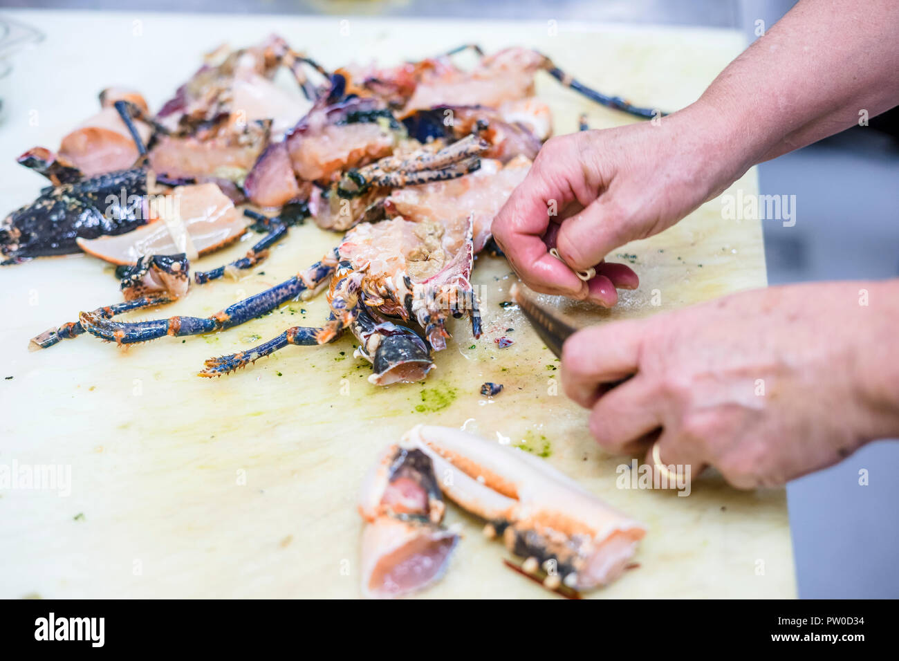 Person cutting lobster hi res stock photography and images Alamy