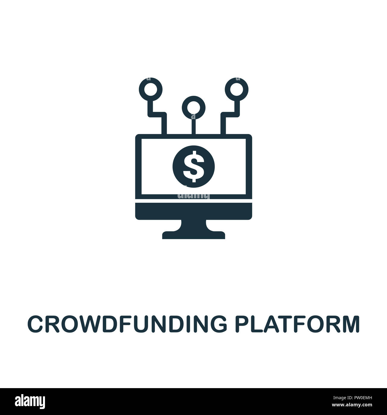 Crowdfunding Platform icon. Monochrome style design from fintech  collection. UX and UI. Pixel perfect crowdfunding platform icon. For web  design, apps Stock Photo - Alamy