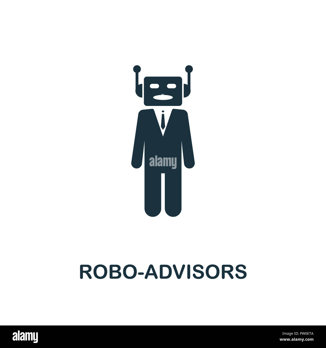 Robo-Advisors icon. Monochrome style design from fintech collection. UX and UI. Pixel perfect robo-advisors icon. For web design, apps, software, prin Stock Photo