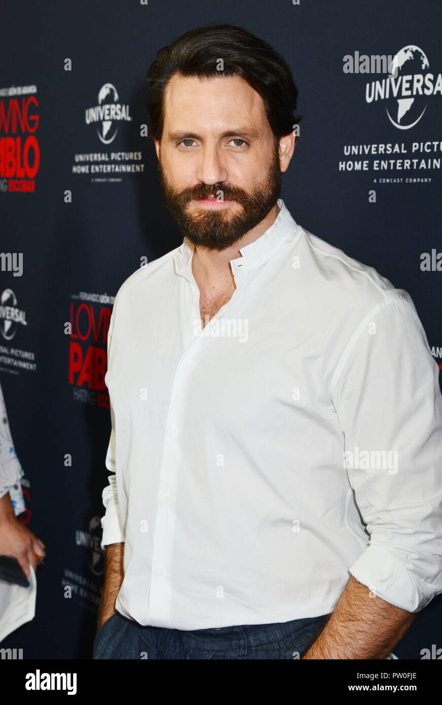 Edgar Ramirez 031 arrives at the Universal Pictures Home Entertainment Content Group's 'Loving Pablo' Special Screening at The London West Hollywood on September 16, 2018 in West Hollywood, California. Stock Photo