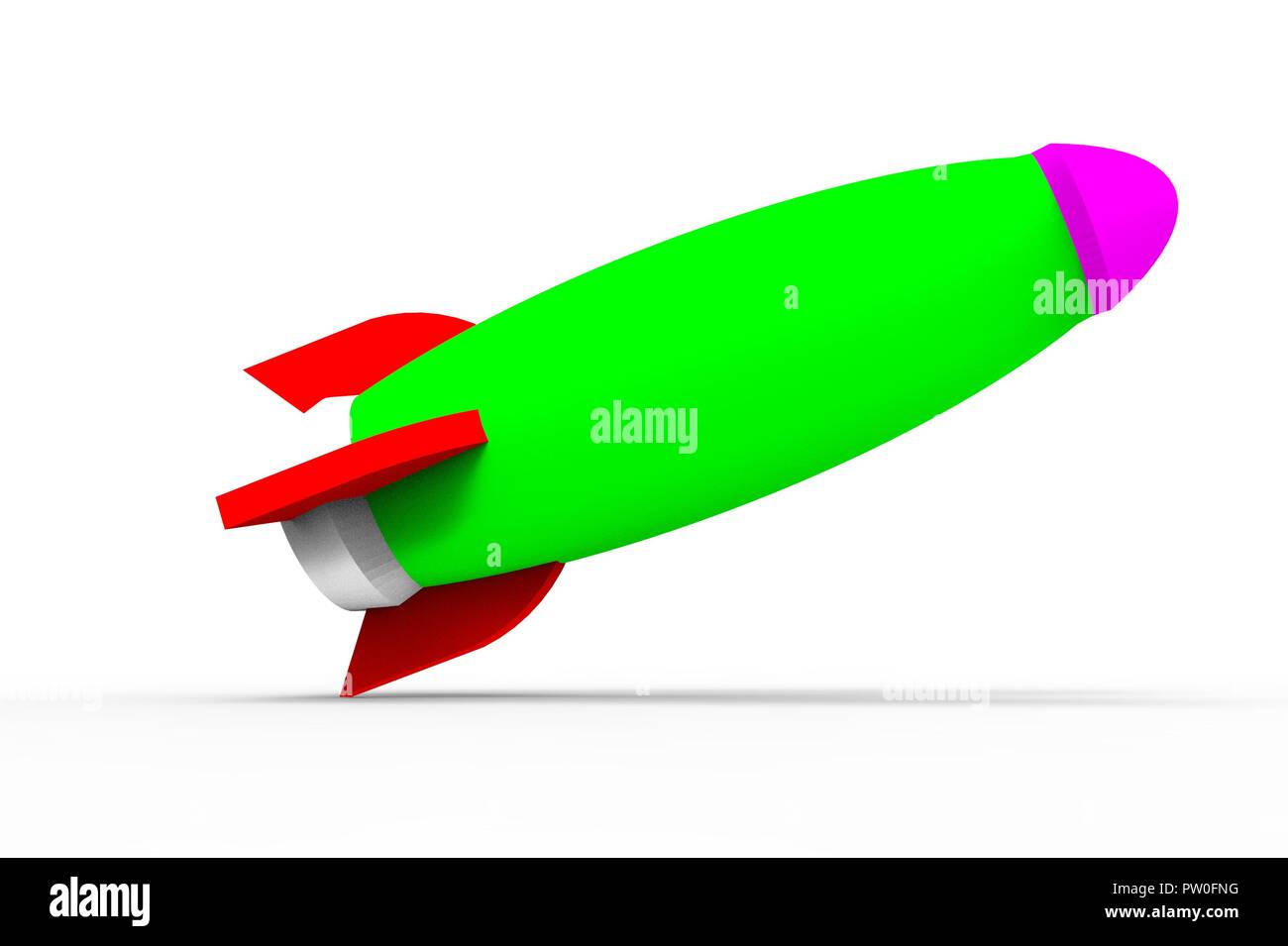 Rocket space ship 3D rendering isolated on white Stock Photo - Alamy