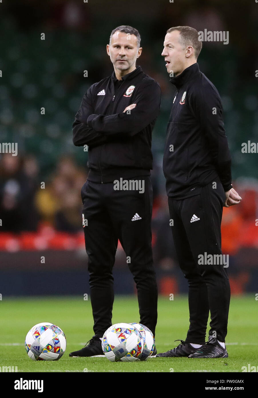 Wales head coach Ryan Giggs (left) during the International Friendly match  at the Principality Stadium, Cardiff Stock Photo - Alamy