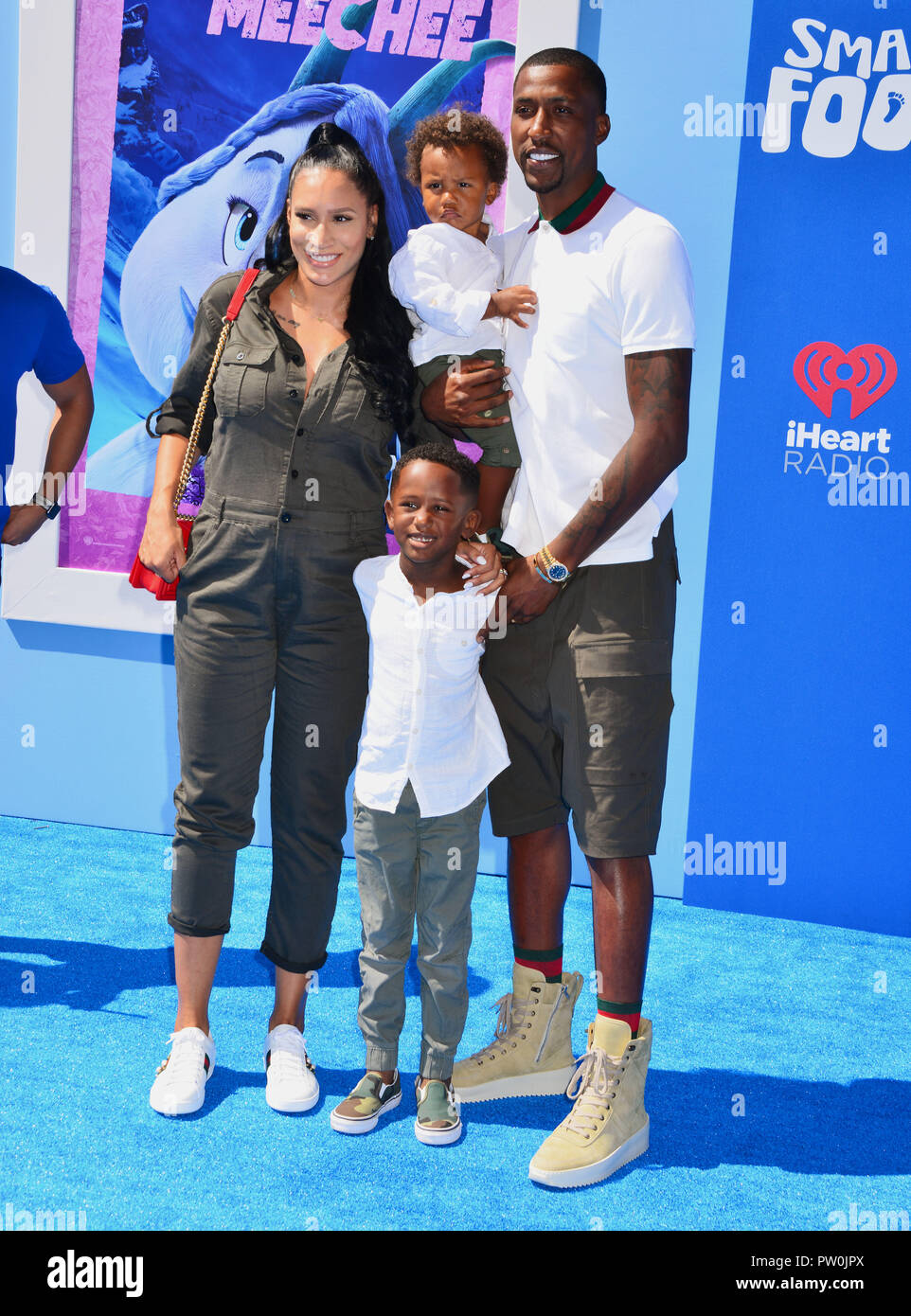 Kentavious Caldwell-Pope and family attends the premiere of Warner Bros.  Pictures' 'Smallfoot at the Regency Village Theatre on September 22, 2018  in Westwood, California Stock Photo - Alamy