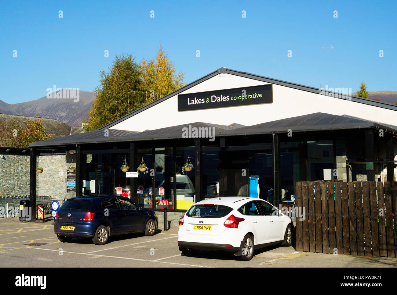 Lakes & Dales co-operative shop front, Keswick, Cumbria, England, UK Stock Photo