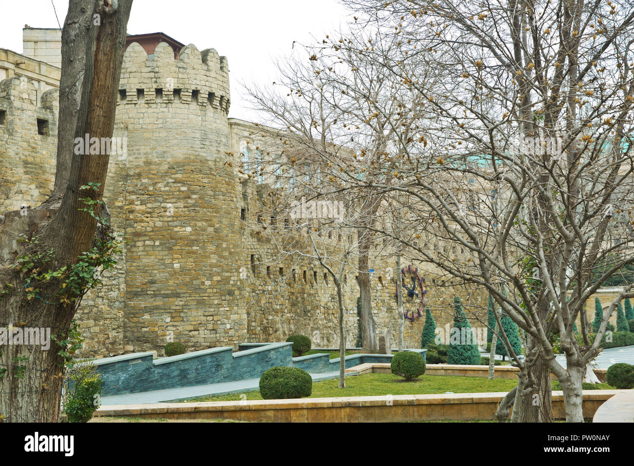 Baku old: Icheri Sheher fortress and Kubinka slums Baku old: Icheri Sheher fortress and Kubinka slums