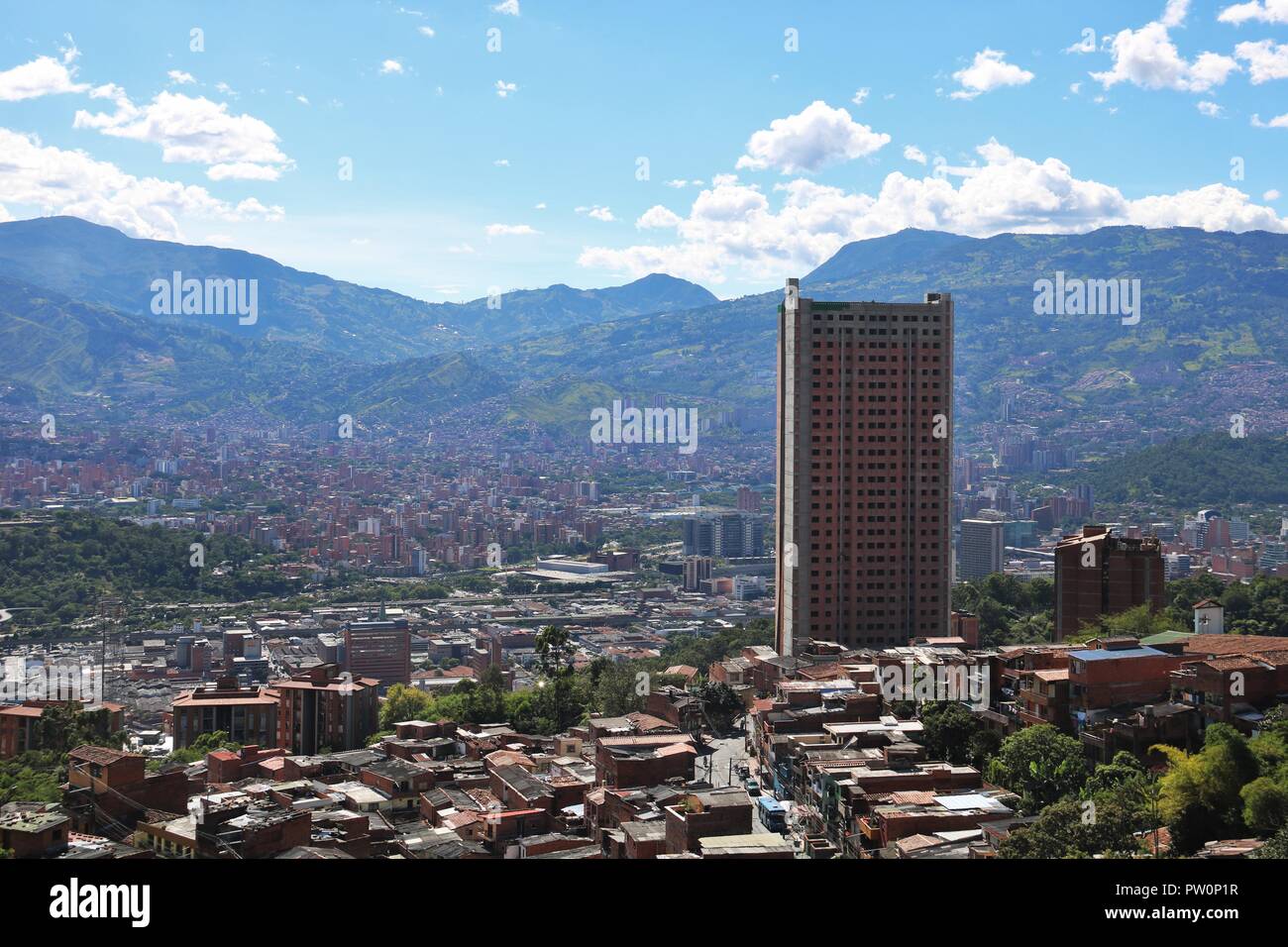 View over Medellin, beautiful city of Colombia. Stock Photo
