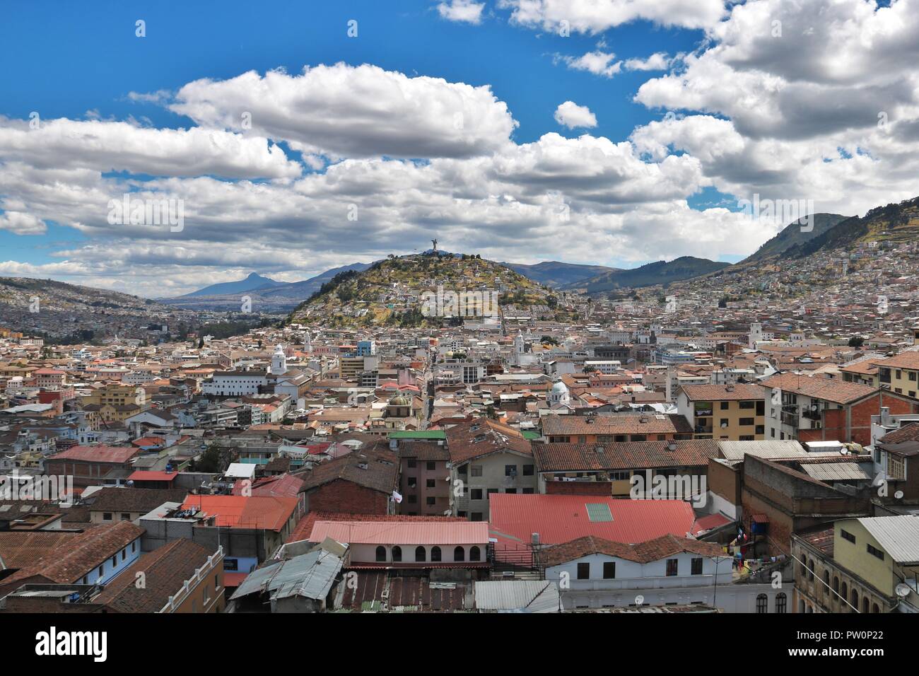View over Quito, wonderful city in Ecuador. Stock Photo