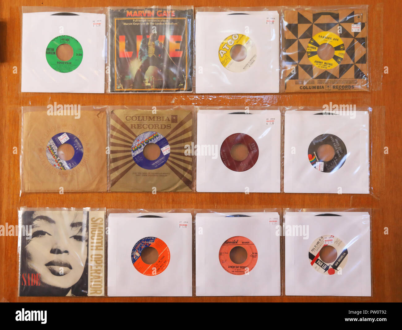 Hip record shop on Bagley St and Trumbull Ave, in trendy Corktown, in Detroit, Michigan, USA Stock Photo