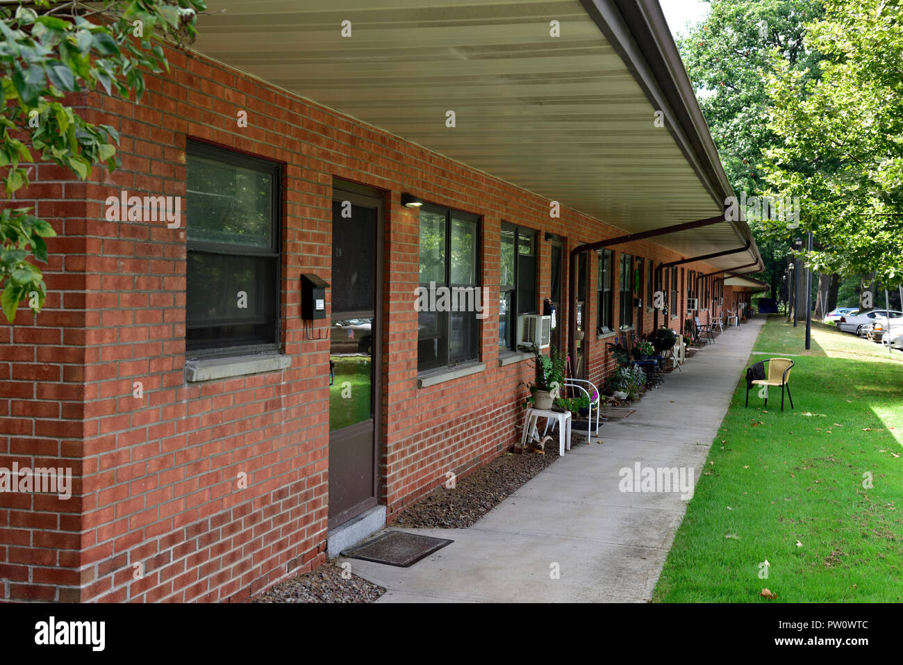 Cobb Hill Village, Rochester, New York, USA, nonprofit social housing exclusively for senior citizens, 55 years and older, built 1957, now under plans Stock Photo
