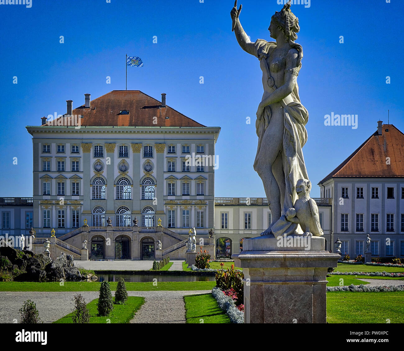 DE - BAVARIA: Nymphenburg Castle at Munich (HDR-Image) Stock Photo