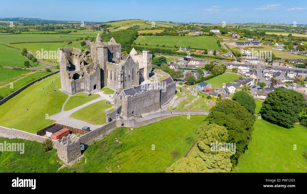 Rock of Cashel in Moor, cashel, Castle in Ireland. Travel to Ireland in Europe. Stock Photo
